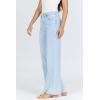 image:imageDEAR JOHN Fiona Wide Leg Womens Jeans High Rise Highwaisted Denim Classic Fit Full Inseam Raw Cut HemRain Drop
