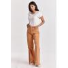 image:imageDEAR JOHN Fiona Womens Jeans Mid Rise Wide Leg Full LengthApricot Crush