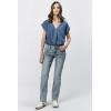 image:imageDEAR JOHN Playback Straight Leg Jeans Womens Low Rise Full Inseam Clean Hem Slim Straight Comfort Stretch DenimFrench Sky