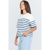 image:imageDEAR JOHN Maddox Top Womens Cotton Crew Neck Short SleeveCreamNavy Stripe