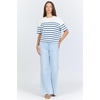 image:imageDEAR JOHN Maddox Top Womens Cotton Crew Neck Short SleeveCreamNavy Stripe