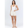 image:imageDEAR JOHN North Hampton Novelty Shorts Womens Mid Rise Trouser Leg Cuffed HemSand Stripe