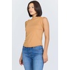 image:imageDEAR JOHN Zo Top Womens Cotton Crew Neck Sleeveless with Raw Edge DetailBiscuit