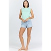 image:imageDEAR JOHN Zo Top Womens Cotton Crew Neck Sleeveless with Raw Edge DetailMist Green