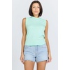 image:imageDEAR JOHN Zo Top Womens Cotton Crew Neck Sleeveless with Raw Edge DetailMist Green