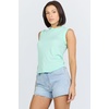 image:imageDEAR JOHN Zo Top Womens Cotton Crew Neck Sleeveless with Raw Edge DetailMist Green