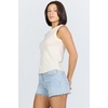image:imageDEAR JOHN Zo Top Womens Cotton Crew Neck Sleeveless with Raw Edge DetailWhitecap Grey
