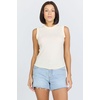 image:imageDEAR JOHN Zo Top Womens Cotton Crew Neck Sleeveless with Raw Edge DetailWhitecap Grey