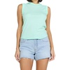 image:imageDEAR JOHN Zo Top Womens Cotton Crew Neck Sleeveless with Raw Edge DetailMist Green