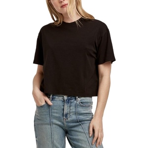 image:imageDEAR JOHN Maddox Top Womens Cotton Crew Neck Short SleeveBlack