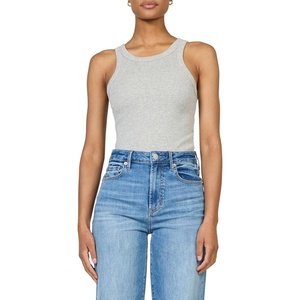 image:imageDEAR JOHN Tamia Racer Back Crew Neck Tank Top Fitted SleevelessHeather Grey