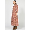 image:imageDEAR JOHN Marian Dress Womens Printed VNeck Henley Long Sleeve MaxiSonora Print
