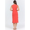 image:imageDEAR JOHN Strada Dress Womens Classic Fit Cotton Slub Crew Neck Sleeveless Midi DressPoppy Red