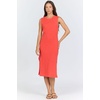 image:imageDEAR JOHN Strada Dress Womens Classic Fit Cotton Slub Crew Neck Sleeveless Midi DressPoppy Red