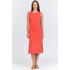image:imageDEAR JOHN Strada Dress Womens Classic Fit Cotton Slub Crew Neck Sleeveless Midi DressPoppy Red