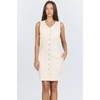 image:imageDEAR JOHN Zamira Womens Dress Mini V Neck Sleeveless Button Front Classic FitWheat