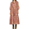image:imageDEAR JOHN Marian Dress Womens Printed VNeck Henley Long Sleeve MaxiSonora Print