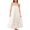 image:imageDEAR JOHN Stevie Womens Dress Midi Gingham Plaid Ruched Strap Tiered Skirt Embroidered Halter StyleWhite