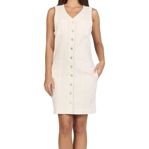 image:imageDEAR JOHN Zamira Womens Dress Mini V Neck Sleeveless Button Front Classic FitWheat
