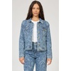 image:imageDEAR JOHN Ainsley Denim Jacket Womens Relaxed Fit Stretch Denim Lace Embroidered Button Front Collared JacketAvalon