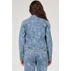 image:imageDEAR JOHN Ainsley Denim Jacket Womens Relaxed Fit Stretch Denim Lace Embroidered Button Front Collared JacketAvalon