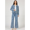 image:imageDEAR JOHN Ainsley Denim Jacket Womens Relaxed Fit Stretch Denim Lace Embroidered Button Front Collared JacketAvalon