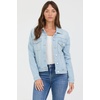 image:imageDEAR JOHN Ainsley Denim Jacket Womens Relaxed Fit Stretch Denim Lace Embroidered Button Front Collared JacketRailroad Stripes