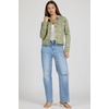 image:imageDEAR JOHN Ainsley Denim Jacket Womens Relaxed Fit Stretch Denim Lace Embroidered Button Front Collared JacketRiviera Camo