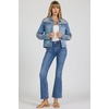 image:imageDEAR JOHN Ainsley Denim Jacket Womens Relaxed Fit Stretch Denim Lace Embroidered Button Front Collared JacketSanta Fe