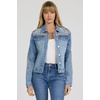 image:imageDEAR JOHN Ainsley Denim Jacket Womens Relaxed Fit Stretch Denim Lace Embroidered Button Front Collared JacketSanta Fe