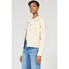 image:imageDEAR JOHN Ainsley Denim Jacket Womens Relaxed Fit Stretch Denim Lace Embroidered Button Front Collared JacketWheat