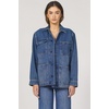 image:imageDEAR JOHN Pablo Denim Jacket Womens Button Front Relaxed Fit Medium Wash Collared Long Sleeve Rigid OuterwearAlder
