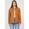 image:imageDEAR JOHN Pablo Denim Jacket Womens Button Front Relaxed Fit Medium Wash Collared Long Sleeve Rigid OuterwearAutumn