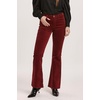 image:imageDEAR JOHN Rosa Flared Womens Pants Mid Rise Full Inseam Comfort Stretch DenimBurgundy Velveteen
