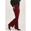 image:imageDEAR JOHN Rosa Flared Womens Pants Mid Rise Full Inseam Comfort Stretch DenimBurgundy Velveteen