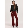 image:imageDEAR JOHN Rosa Flared Womens Pants Mid Rise Full Inseam Comfort Stretch DenimBurgundy Velveteen
