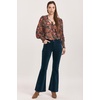 image:imageDEAR JOHN Rosa Flared Womens Pants Mid Rise Full Inseam Comfort Stretch DenimTeal Velveteen