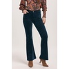 image:imageDEAR JOHN Rosa Flared Womens Pants Mid Rise Full Inseam Comfort Stretch DenimTeal Velveteen