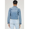 image:imageDEAR JOHN Roselyn Denim Jacket Womens Classic Fit Stretch Denim Puff Sleeve Button Front JacketVintage Flow