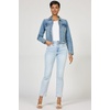 image:imageDEAR JOHN Roselyn Denim Jacket Womens Classic Fit Stretch Denim Puff Sleeve Button Front JacketVintage Flow