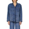 image:imageDEAR JOHN Pablo Denim Jacket Womens Button Front Relaxed Fit Medium Wash Collared Long Sleeve Rigid OuterwearAlder