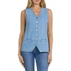 image:imageDEAR JOHN Prue Sleeveless Denim Vest for Women VNeck ButtonFront Relaxed FitDark Arthlow