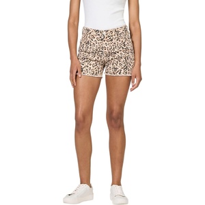 image:imageDEAR JOHN Gigi Womens Mid Rise Shorts Comfortable Stretch Raw Hem Relaxed FitLeopard Safari