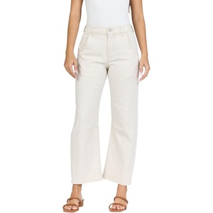 image:imageDEAR JOHN Lasso Womens Barrel Leg Pants High Rise Comfort Stretch Classic DenimSand Stripe