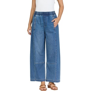 image:imageDEAR JOHN Della Womens Tapered Leg Jeans High Rise Cropped Raw Cut HemTsunami
