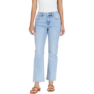 image:imageDEAR JOHN Anika Womens Straight Leg High Rise Jeans Clean Hem Cropped Inseam Stretch DenimTribute