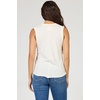 image:imageDEAR JOHN Zo Womens Sleeveless Top Crew Neck Raw Edge DetailEgret