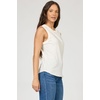 image:imageDEAR JOHN Zo Womens Sleeveless Top Crew Neck Raw Edge DetailEgret