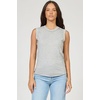 image:imageDEAR JOHN Zo Womens Sleeveless Top Crew Neck Raw Edge DetailHeather Grey