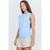 image:imageDEAR JOHN Zo Womens Sleeveless Top Crew Neck Raw Edge DetailPlacid Blue
